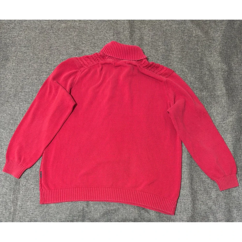 Sean John Mens 3XL Sweater Red Cable Knit Shawl Neck Toggle